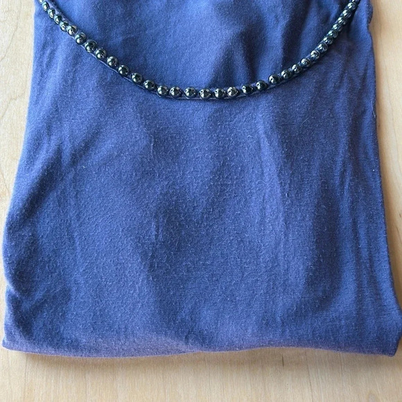 Milano Gray Shirt with Beaded Collar | Beaded Collar | Gray Shirt | Gray - Picture 6 of 7